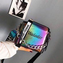 Load image into Gallery viewer, Flash Sale Laser Women Letter Shoulder Bag INS Female Handbag Holiday PU Messenger Bags For Lady Exquisite Crossbody Bucket

