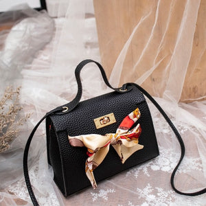 Mara's Dream 2019 New Solid Color Lychee Pattern Scarf Pouch Shoulder Diagonal Bag Handbag